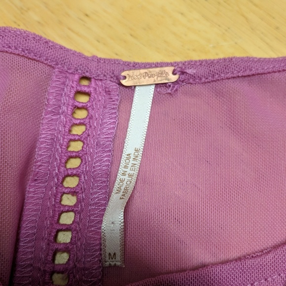 Free People La Cienega Long Sleeve Top Pink Purple - Picture 8 of 8